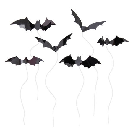 Toppery pikkery na tort Halloween Nietoperze DIY 6 szt.