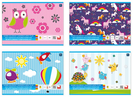 Zeszyt papierów kolorowych samoprzylepnych B5 FLUO 8 kartek