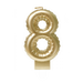 Świeczka urodzinowa cyfra 8 jak balon foliowy złota