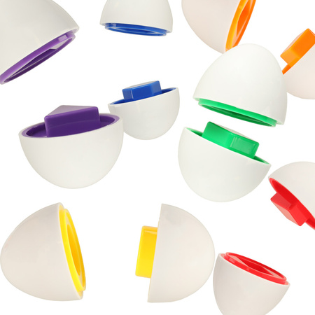 Układanka edukacyjna sorter dopasuj kształty i kolory jajka 6 sztuk