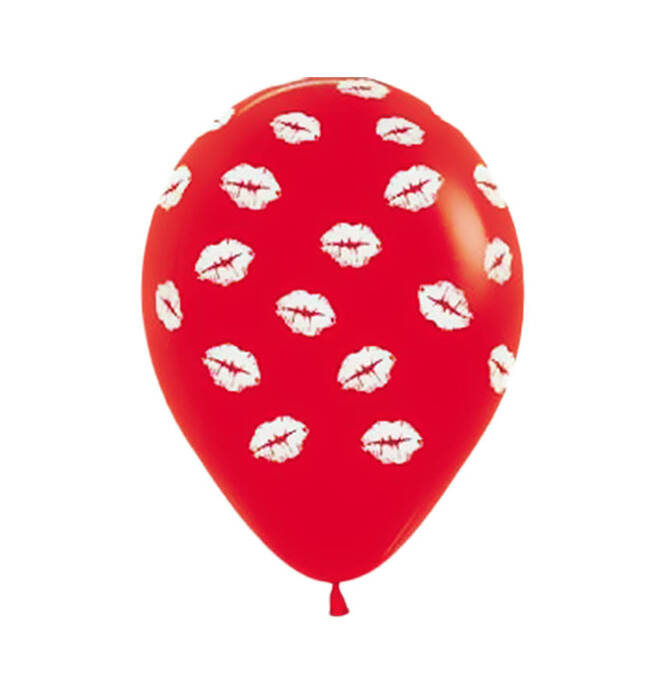 Balon Sempertex Całusy USTA Białe- 1 sztuka