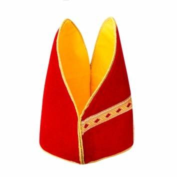 Czapka świętego Mikołaja biskupa Mitra czerwona