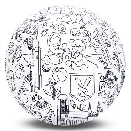 Piłka Balonowa do kolorowania seria miasta TRÓJMIASTO 30 cm