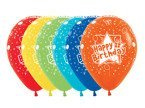 Balony Sempertex Happy Birthday Gwiazdki 12'' 1 sztuka Żółty
