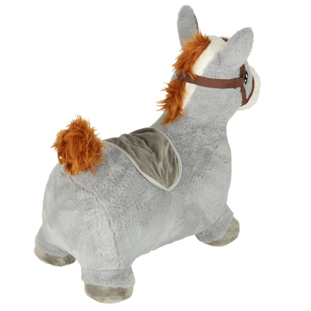 Skoczek dla dzieci gumowy do skakania koń konik z miękkim pokrowcem pompka