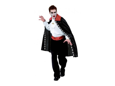 Peleryna Wampira Czarna - strój dla dorosłych (peleryna, żabot)