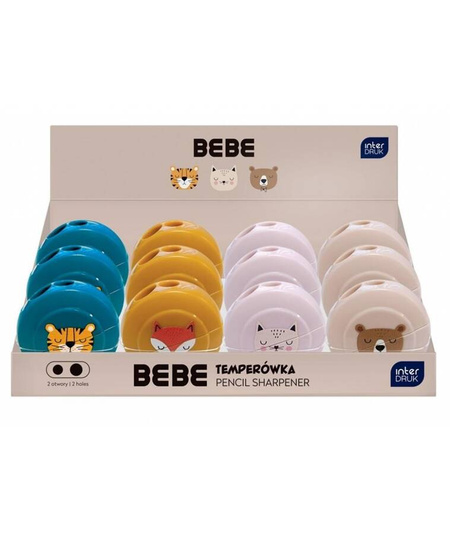 Temperówka podwójna z pojemnikiem zwierzątka mix wzorów 1 szt.