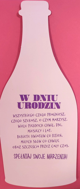 Kartka urodzinowa Szampan różowy