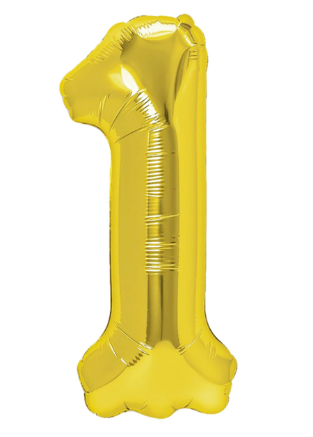 BALON foliowy CYFRA mała 40 cm ZŁOTA