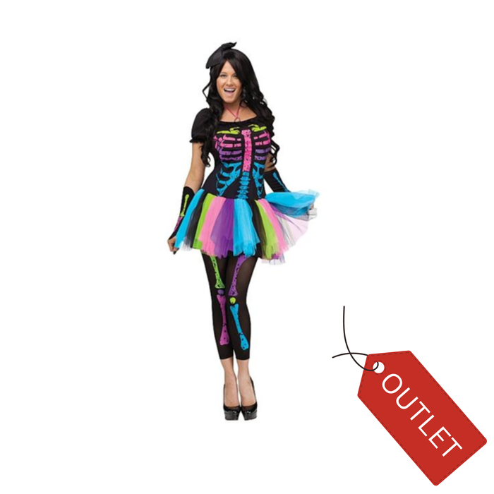 Szkieletorka Neon (sukienka, rękawiczki, leginsy) - OUTLET - uszkodzone opakowanie