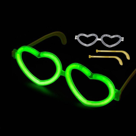 Okulary Serca GLOW świecące w ciemności