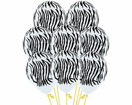 Balony Sempertex Zebra 12'' 12 szt