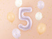 Balon foliowy CYFRA 5 pastelowy fioletowy 72 cm