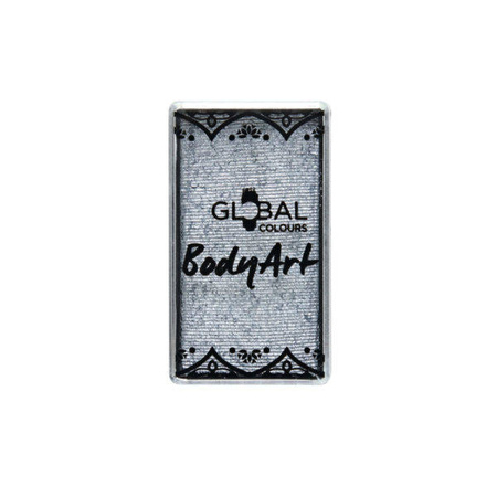 Global Colours farba do twarzy i ciała prostokątna 20g Metallic Silver