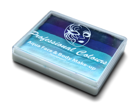 Farba do twarzy Rainbow Cake 50 g Dark Blue/ Marine Blue/ Sea Green/ Light Blue/ White PartyXplosion