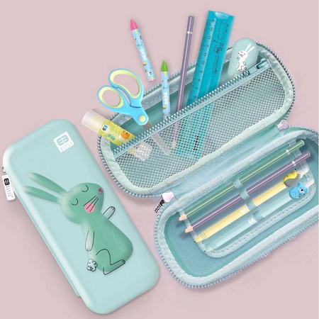 Piórnik szkolny jednokomorowy 3D pastel