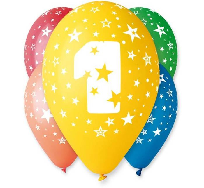 Balon Gemar 12 cali 1 sztuka cyfra 1