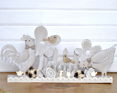 Wielkanocne kształty z drewna 45 szt.