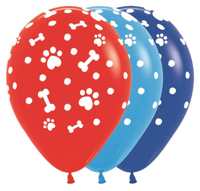 Balon Sempertex Paw Prints BOY psie łapki 12 cali 1 szt. mix
