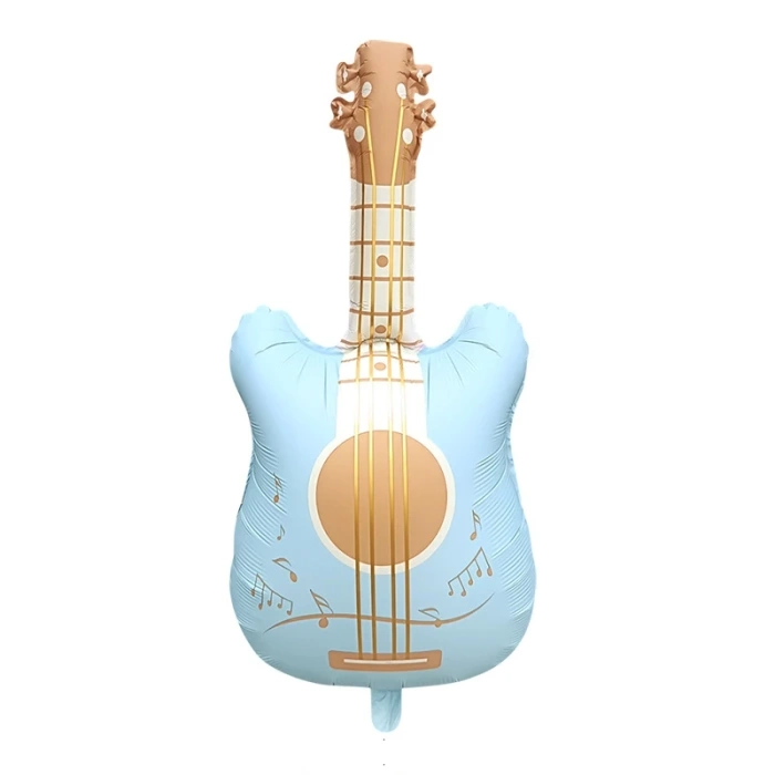 Gitara balon foliowy pastelowa niebieska 46x89,5 cm