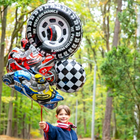 Balon foliowy okrągły Racing Car Flaga w szachownicę