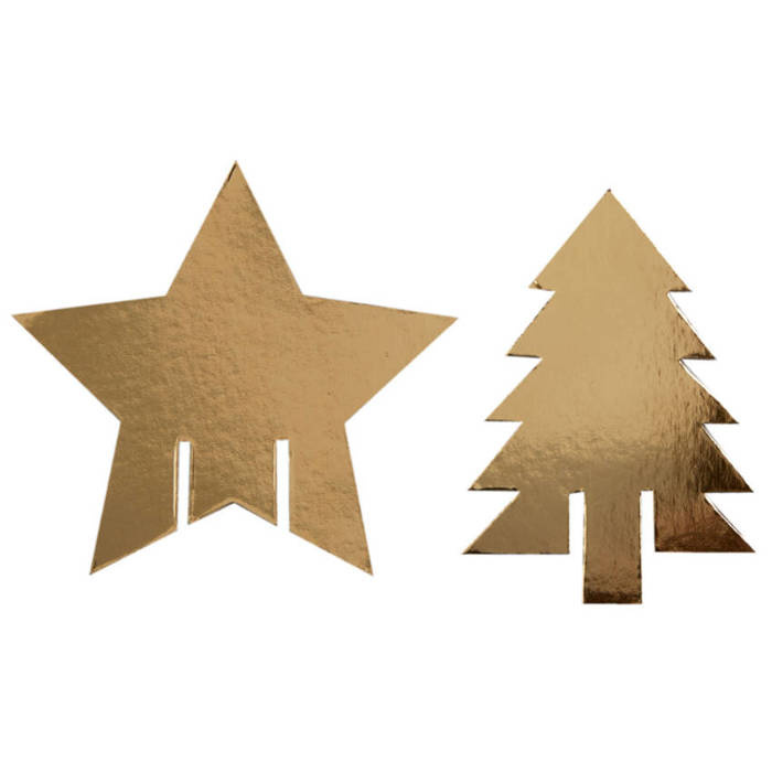 Dekoracje szklanek kieliszków ŚWIĄTECZNE złote 10 szt.