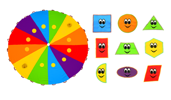 Chusta Edukacyjna AKSON 3m Zestaw duże koła + 9 kształtów