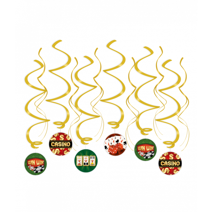 Dekoracja wisząca, świderki Casino, 70 cm