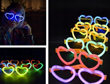 Okulary Serca GLOW świecące w ciemności