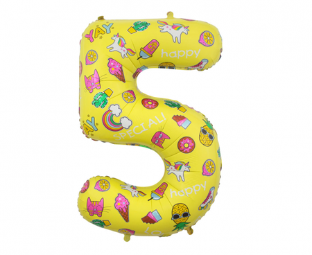 BALON foliowy CYFRA obrazki Dla Dziecka 78 cm