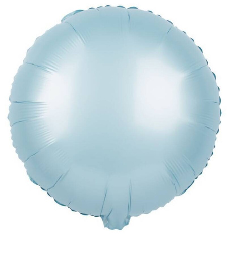 Okrągły jednokolorowy balon foliowy 18 cali MATOWY baby blue