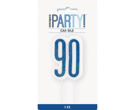 Świeczka urodzinowa na tort liczba "90" niebieska