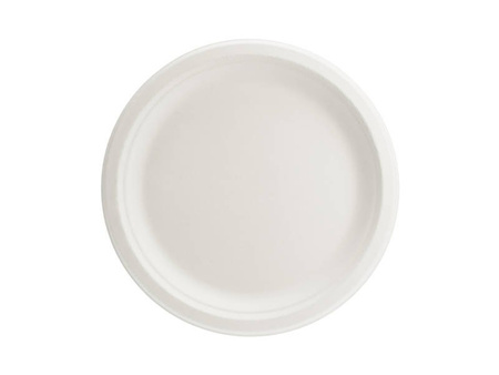 Talerzyki białe z trzciny cukrowej 22,5 cm EKO