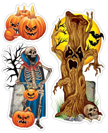 Naklejki na szybę okno XL dekoracja Halloween mix