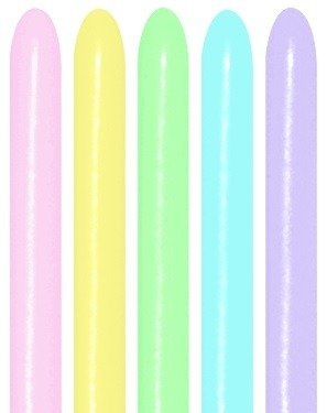 Balony do modelowania 260Q Sempertex 50 szt Mix Pastelowy