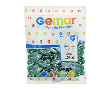 Balony Chrome Shiny 5 cali Gemar ZIELONE 100 szt.