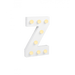 Świecąca Litera LED "Z" Light Letter, drewniana biała 17x12 cm