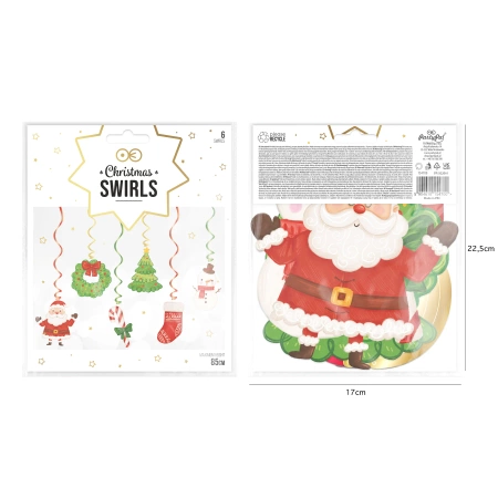 Girlanda Świderki wiszące Boże Narodzenie mix. 6szt.