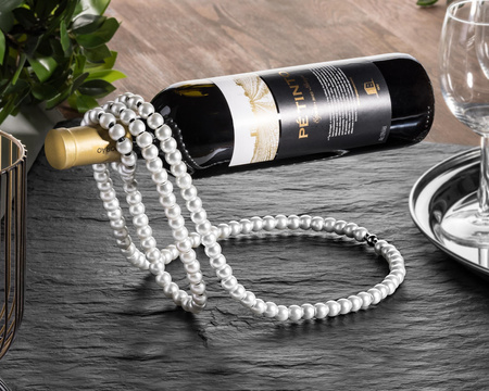 Stojak na wino SZNUR PEREŁ - BIAŁY