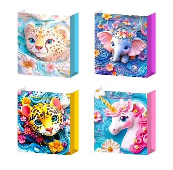 Torebka prezentowa Magiczne zwierzęta 32x26x10 cm mix wzorów do wyboru