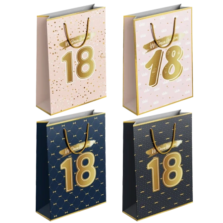 Torebka prezentowa 18-ste urodziny 22 x 18 x 10 cm kolor do wyboru