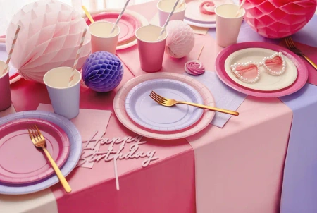 Talerzyki papierowe jednokolorowe beżowe 18 cm 6 szt.