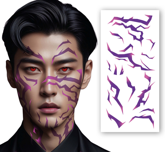 Tatuaże wodne naklejki fioletowe Demon K-pop