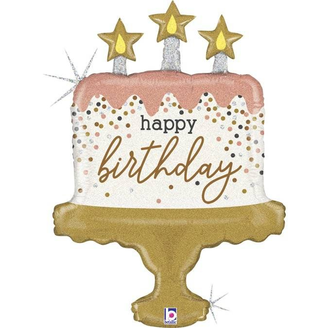 Balon foliowy Happy Birthday tort urodzinowy 84 cm