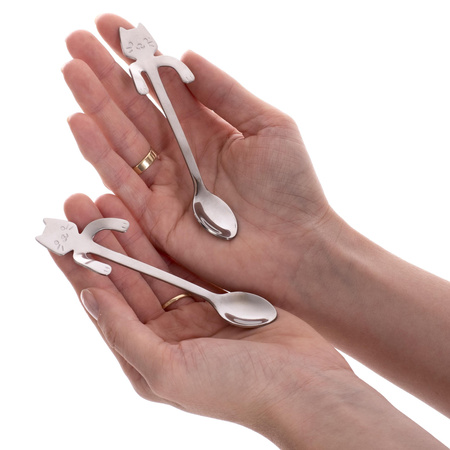 Łyżeczki kotki 2 szt. SREBRNE