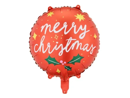 Balon foliowy świąteczny czerwony Merry Christmas 45 cm