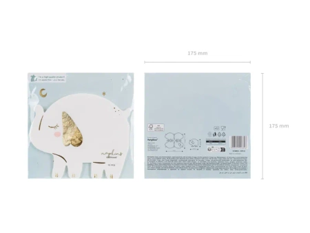 Serwetki papierowe Słonik, 16x13,5 cm, biały 12 szt.