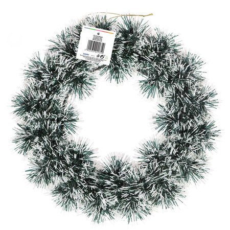 Wianek ozdobny na drzwi, świąteczny stroik zielono biały