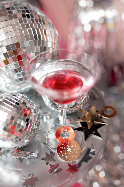 Znaczniki na kieliszki Happy New Year 6 szt.