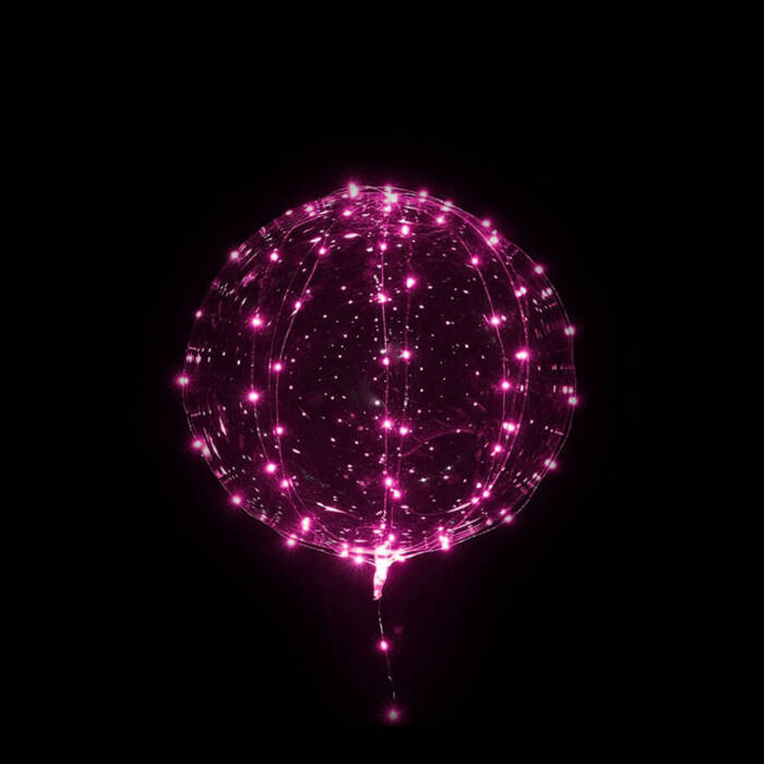 Balon świecący LED RÓŻOWY zestaw (balon + lampki)